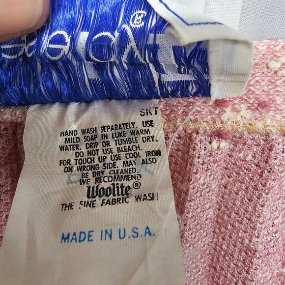 Vintage Leslie Fay Skirt Pleated Pink Twee Coquette Retro L - Picture 8 of 9